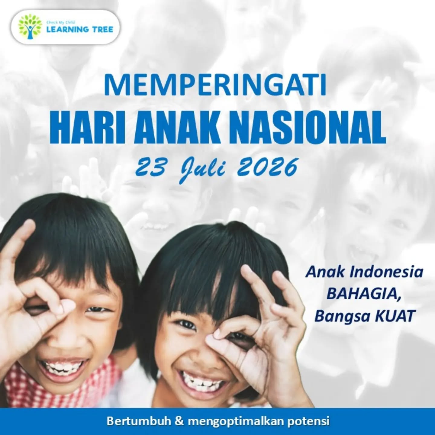 Anak Indonesia Bahagia, Bangsa Kuat adalah tema Hari Anak Nasional tahun ini. Membuat anak bahagia terkadang cukup sederhana. Mari luangkan waktu lebih banyak untuk berinteraksi dengan anak, lebih mendengarkan dan  memahami apa yang ada di hati anak. Semoga anak Indonesia dapat merasakan lebih banyak kebahagiaan dari perhatian orang di sekelilingnya. 
Selamat Hari Anak Nasional
#tumbuhkembang #cmclearningtreemeruya 
#psikologi #okupasiterapipediatrifisioterapianak specialeducation #bertumbuhdanmengoptimalkanpotensi